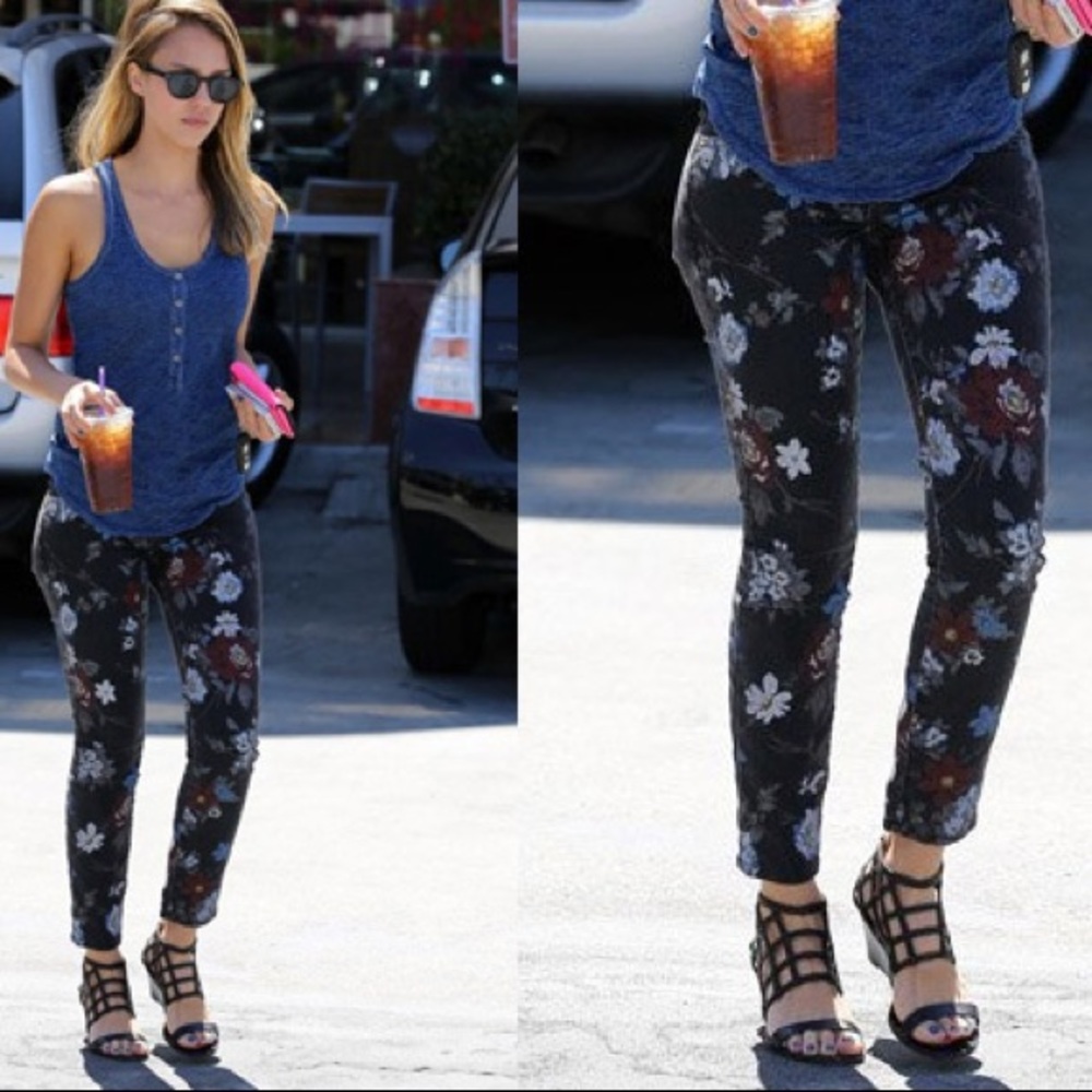 Like 🆕 Current Elliott floral stiletto jeans 25/ sz 0